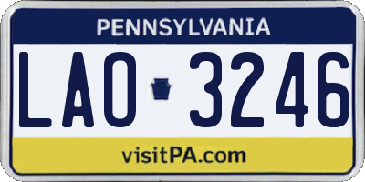 PA license plate LAO3246