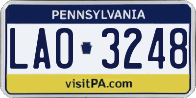 PA license plate LAO3248