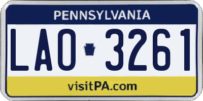 PA license plate LAO3261