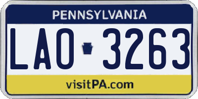 PA license plate LAO3263
