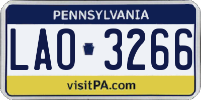 PA license plate LAO3266