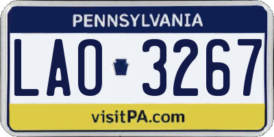 PA license plate LAO3267