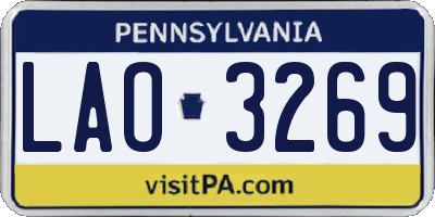 PA license plate LAO3269