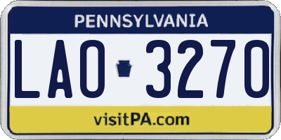 PA license plate LAO3270