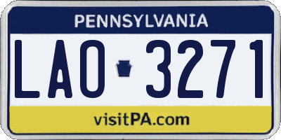 PA license plate LAO3271