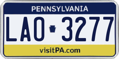 PA license plate LAO3277