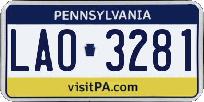 PA license plate LAO3281