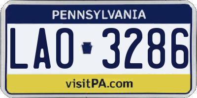 PA license plate LAO3286