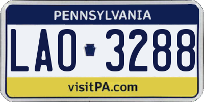 PA license plate LAO3288