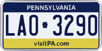 PA license plate LAO3290