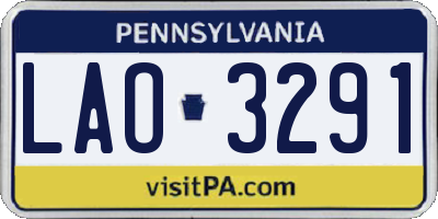 PA license plate LAO3291