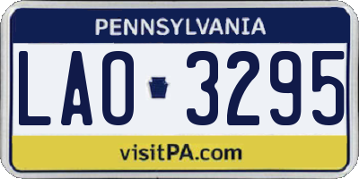 PA license plate LAO3295