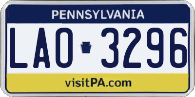 PA license plate LAO3296