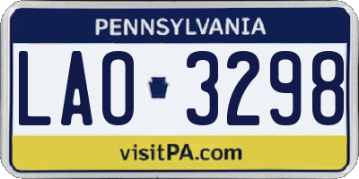 PA license plate LAO3298