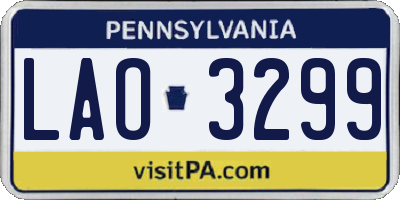 PA license plate LAO3299