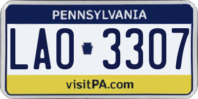 PA license plate LAO3307
