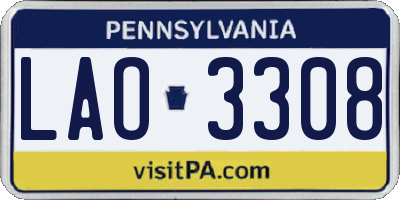 PA license plate LAO3308