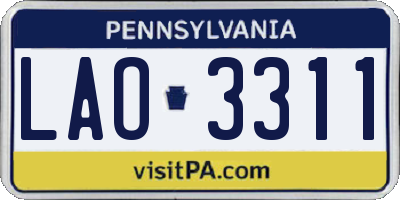 PA license plate LAO3311