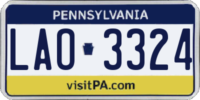 PA license plate LAO3324