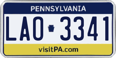 PA license plate LAO3341