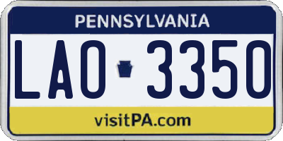 PA license plate LAO3350