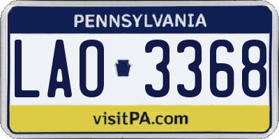 PA license plate LAO3368