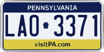 PA license plate LAO3371