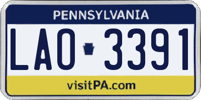 PA license plate LAO3391