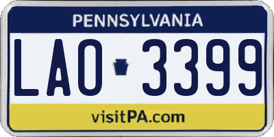 PA license plate LAO3399