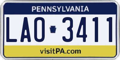 PA license plate LAO3411