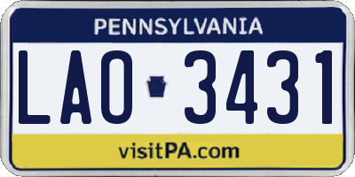 PA license plate LAO3431