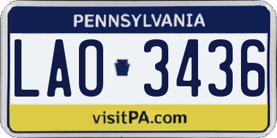 PA license plate LAO3436