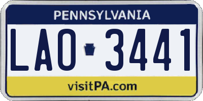 PA license plate LAO3441