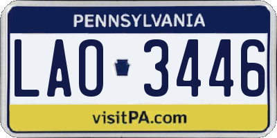 PA license plate LAO3446