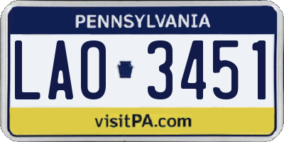 PA license plate LAO3451