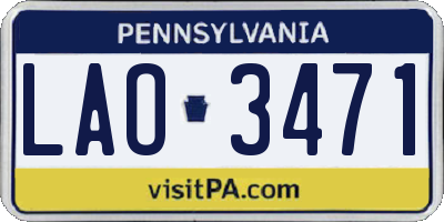 PA license plate LAO3471
