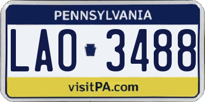 PA license plate LAO3488
