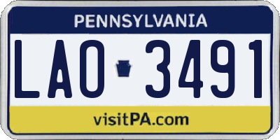PA license plate LAO3491