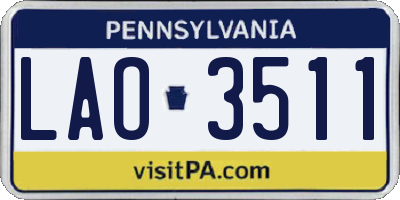 PA license plate LAO3511