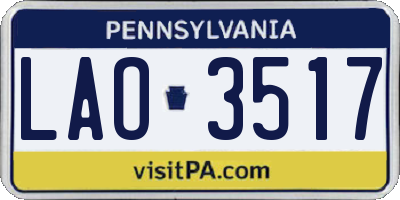 PA license plate LAO3517