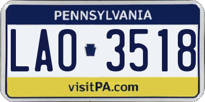 PA license plate LAO3518