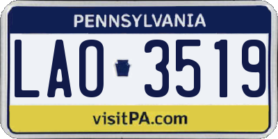 PA license plate LAO3519