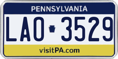 PA license plate LAO3529