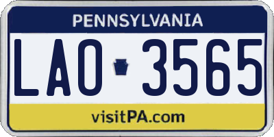 PA license plate LAO3565