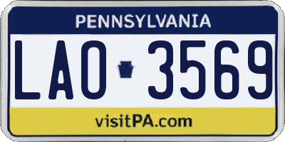 PA license plate LAO3569
