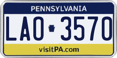PA license plate LAO3570
