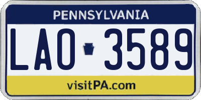 PA license plate LAO3589
