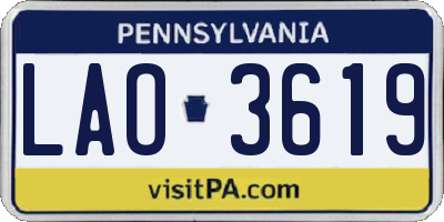 PA license plate LAO3619