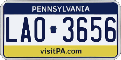PA license plate LAO3656
