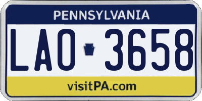 PA license plate LAO3658